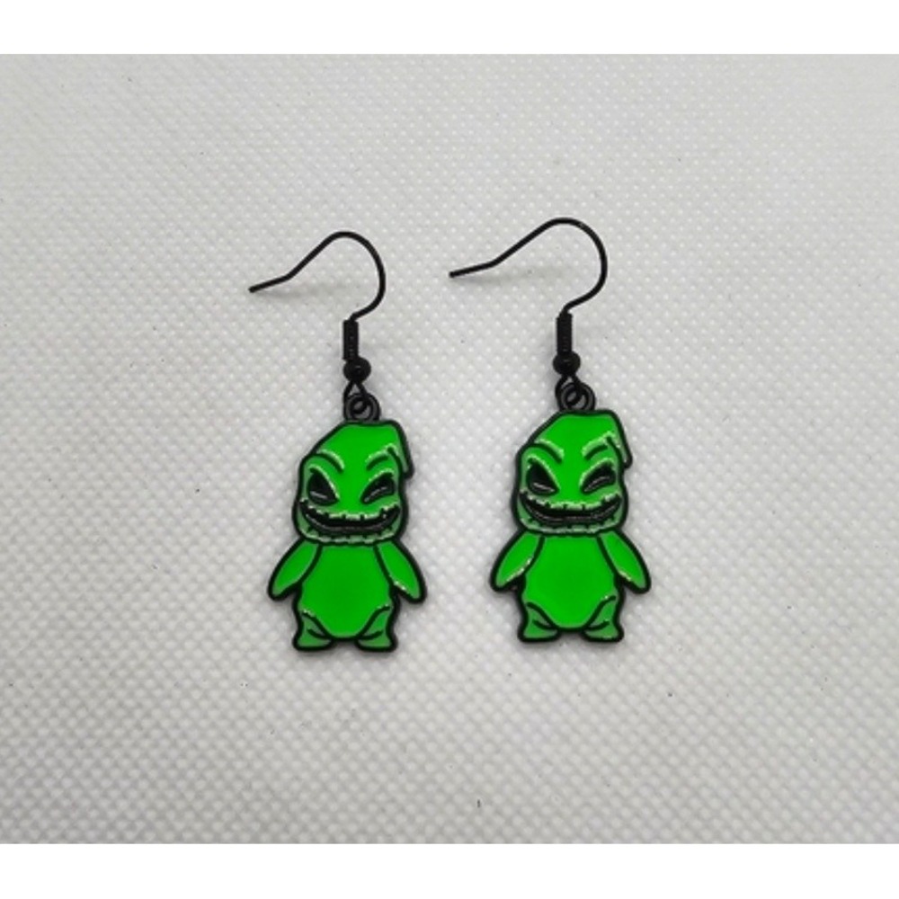 Oogie Boogie Green Nightmare Before Christmas Earrings Handmade Hypoallergenic